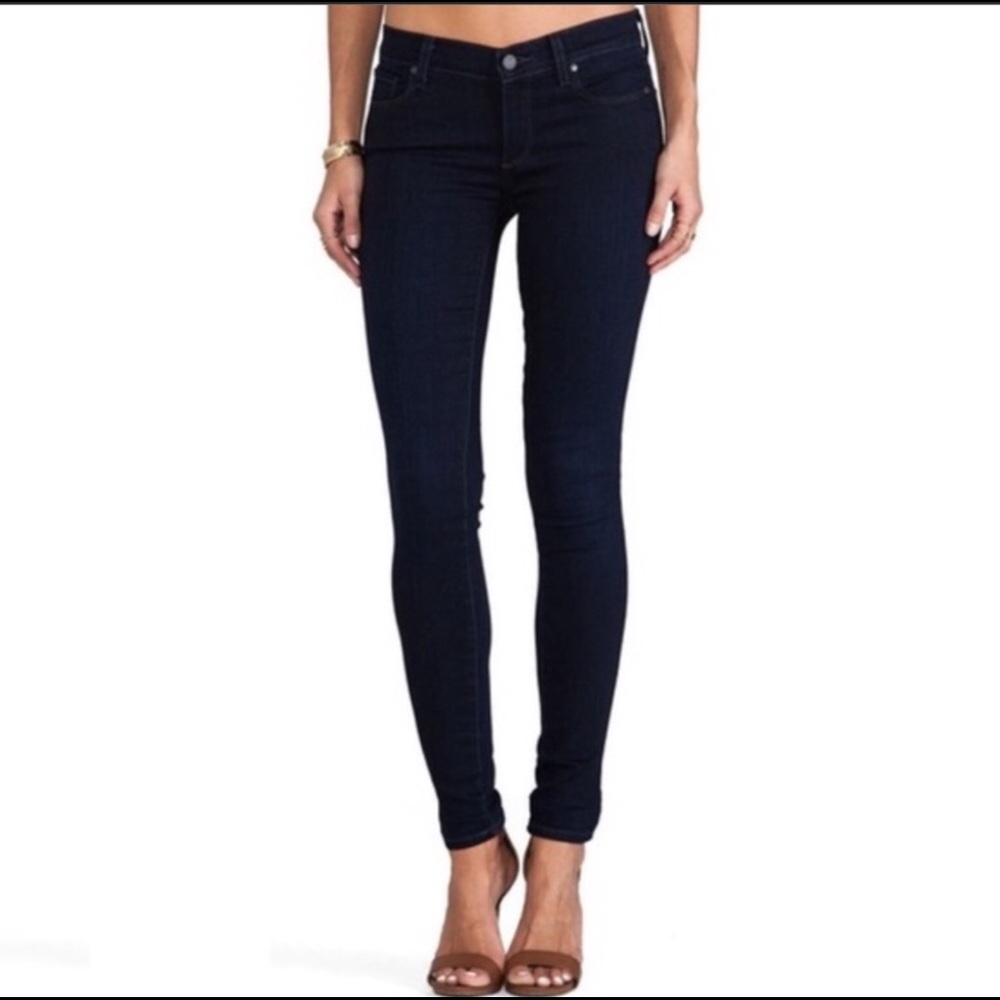 PAIGE - SIZE 29 - BLACK PEG SUPER SKINNY JEANS.